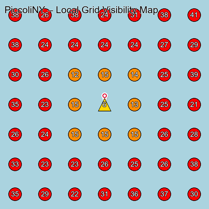 PiccoliNY GeoGrid visibility map for Baby Clothing Store in None